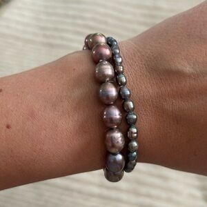 Purple pearl bracelets one small one large